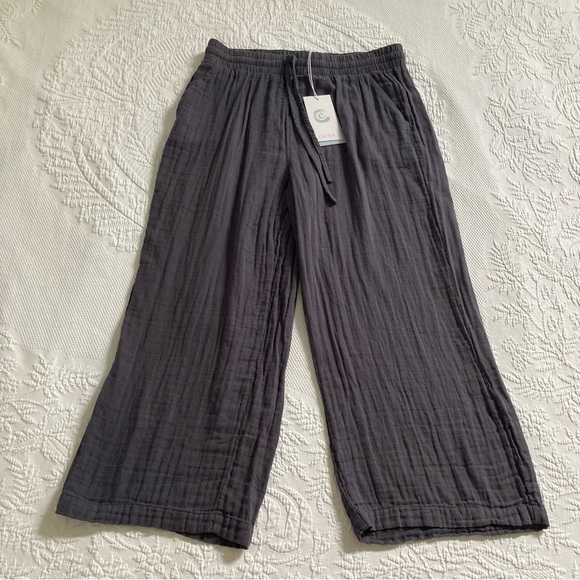 Johnny Was Pants - NWT Johnny Was Calme cropped drawstring pull on pant graphite size M